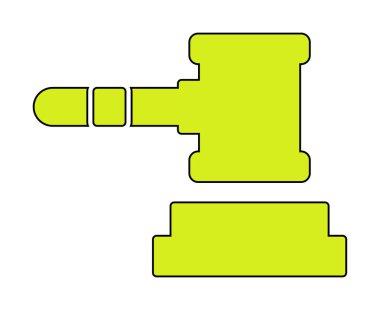 Yargıç Tokmak ikonu. vektör çizimi tasarımı
