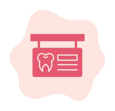 Diş Kliniği İmza Panosu Web simgesi, vektör illüstrasyonu