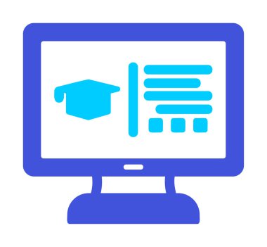 çevrimiçi eğitim simgesinin vektör illüstrasyonu               