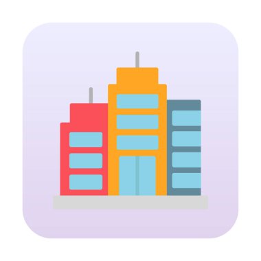 Şehir binası simgesi, vektör illüstrasyonu basit tasarım