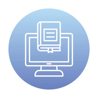 çevrimiçi kütüphane rengi vektör illüstrasyonu                        