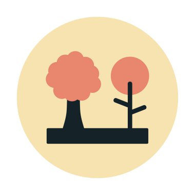 Kişisel ve ticari kullanım için ağaç simgesi vektör illüstrasyonu.