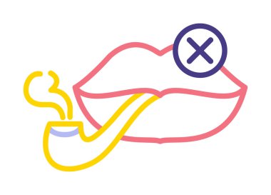 Basit Sigara İçilmez alanı simgesi, vektör illüstrasyonu