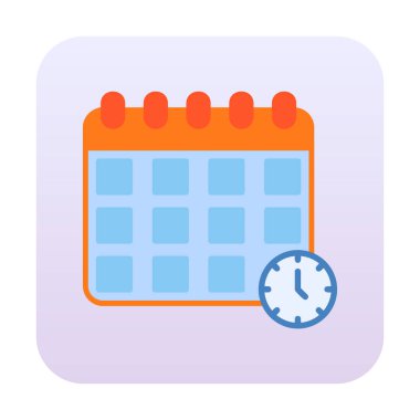 Takvim anımsatma simgesi, bitiş tarihi simgesi, vektör illüstrasyonu