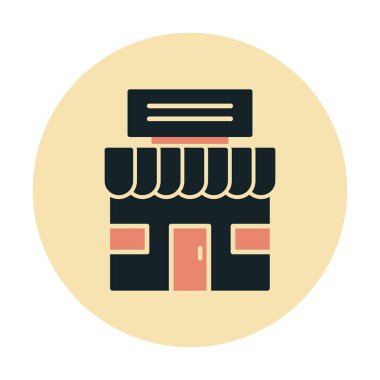 dükkan simgesi, vektör illüstrasyonu basit tasarım