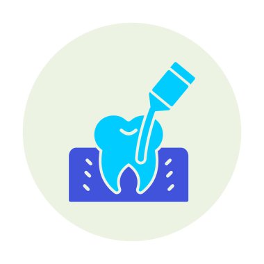 Kök Kanal Tedavi simgesi, vektör illüstrasyonu 