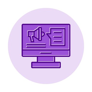 bilgisayar monitörü ve megafon, Dijital Kampanya konsept vektörü