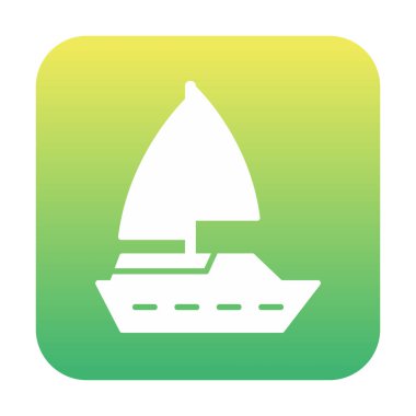 Basit tekne simgesi, vektör illüstrasyonu