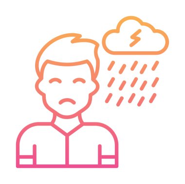 Depresyon konsepti vektör illüstrasyonu