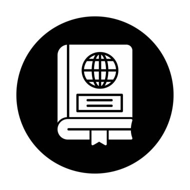 Coğrafya Kitabı web simgesi, vektör illüstrasyonu 