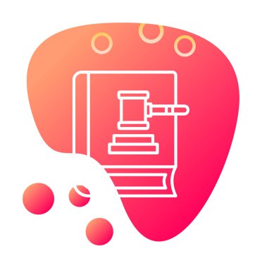 Hukuk kitabı ve tokmak. Web simgesi basit illüstrasyon 