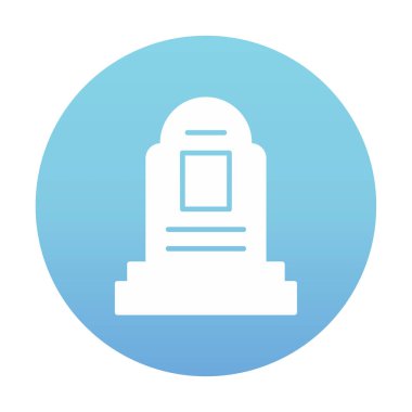 mezar taşı düz simgesi, vektör illüstrasyonu