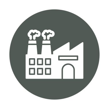 Fabrika web simgesi, vektör illüstrasyonu 