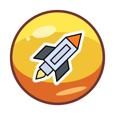 roket simgesi, vektör illüstrasyonu  