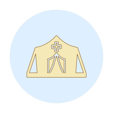 Mülteci Kampı vektör düz renk simgesi 