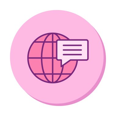 Dünya İletişim vektör simgesi modern illüstrasyon             