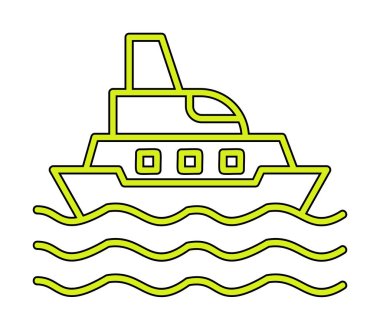 Gemi simgesi, vektör illüstrasyonu