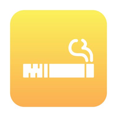 sigara duman simgesi, satır biçimi, vektör illüstrasyonu