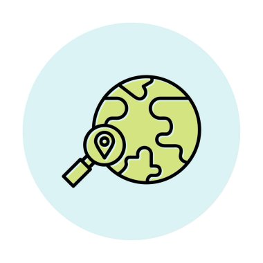 Büyütücü cam çizgi simgesi, arama konsepti