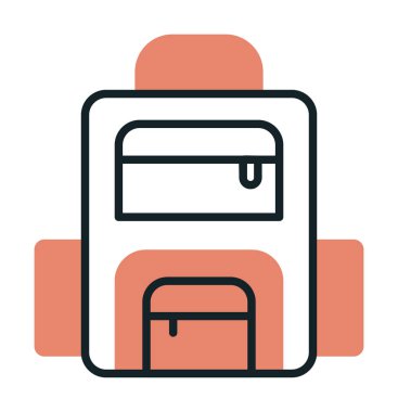 Sırt çantası ikon vektörü. Okul sırt çantası tabelası. izole edilmiş sınır sembolü çizimi