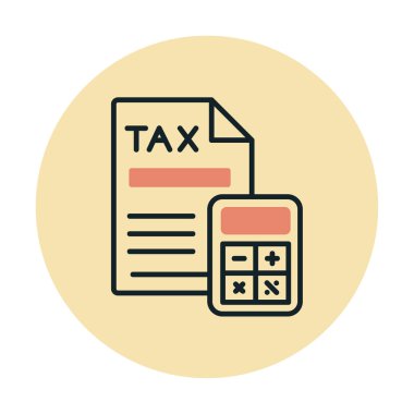 Vergi Hesaplama simgesi vektör illüstrasyonu                  