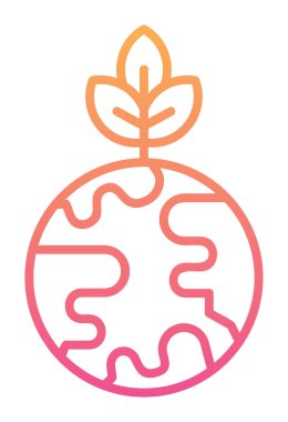 Ağaç simgesine sahip toprak küresi, gezegen kavramının ekolojik sürdürülebilirliği, vektör illüstrasyonu