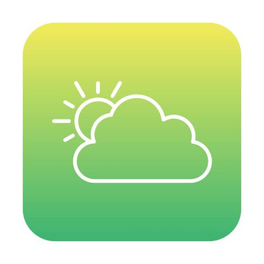 Bulut simgesi olan güneş. hava sembolü vektör çizimi