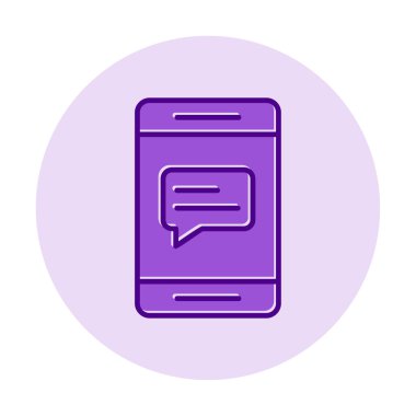 Sohbet ileti simgesi, vektör illüstrasyonu 