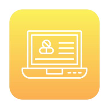 Uyuşturuculu dizüstü bilgisayar ekranı simgesi, vektör illüstrasyonu basit tasarım