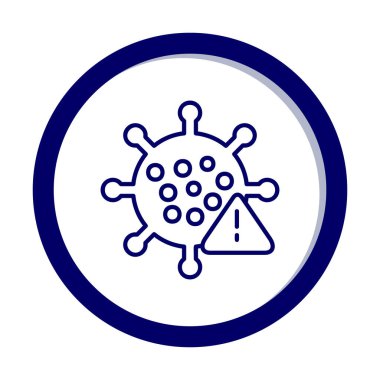 Corona virüs simgesi, covid-19 salgın hastalık sembolü, çizgi biçimi vektör simgesi