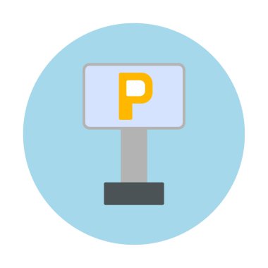 Park yeri simgesi. Web için park vektörü simgelerinin özet çizimi