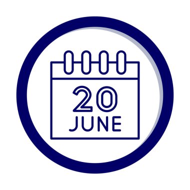 Takvim simgesi tasarımı, vektör illüstrasyonu, Dünya Mülteci Günü tarihi