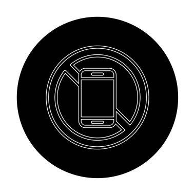 Cep telefonu simgesi yok, vektör illüstrasyonu               