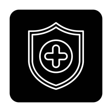 Basit Tıbbi Sigorta simgesi, vektör illüstrasyonu