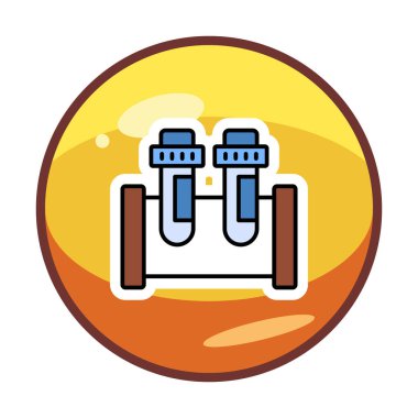 test tüpleri vektör düz renk simgesi 