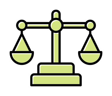 Adalet ölçeği ve denge vektörü çizimi tasarımı 