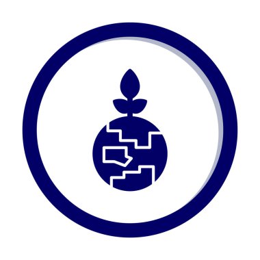 Bitki ikonu vektör illüstrasyonlu Dünya gezegeni 