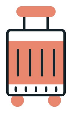 bavul ikonu vektör illüstrasyonu 