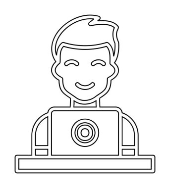 Düz Çalışma Kullanıcı simgesi vektör çizimi