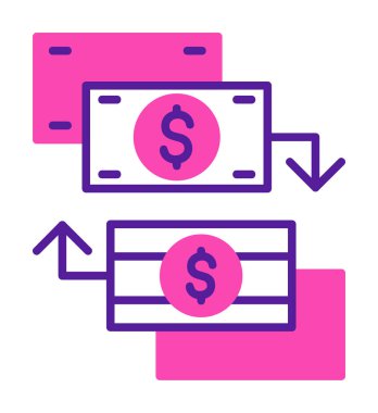 para değişimi simgesi, vektör illüstrasyonu 