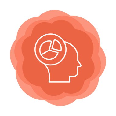 Basit Pasta Grafiği simgesi, vektör illüstrasyonu