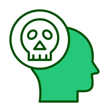 Kafatası simgesi olan insan kafası, vektör illüstrasyonu