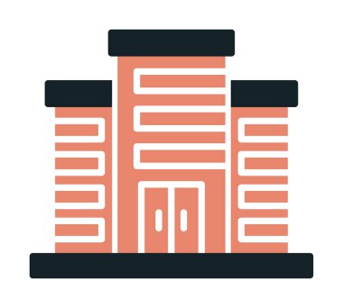 Şehir binası simgesi, vektör illüstrasyonu basit tasarım