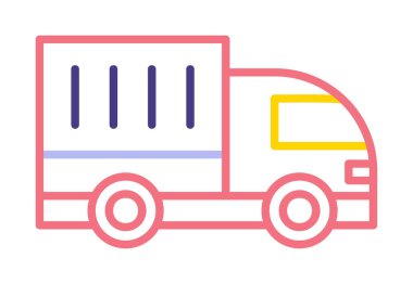 kamyon simgesi, vektör illüstrasyonu