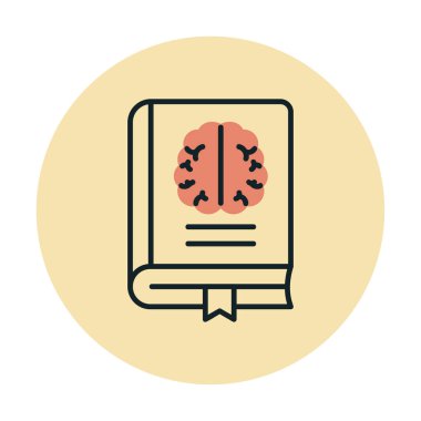 Nöroloji Kitabı web simgesi vektör illüstrasyonu