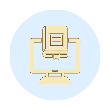 çevrimiçi kütüphane rengi vektör illüstrasyonu                        