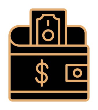 Dolar işareti vektör simgesi olan cüzdan