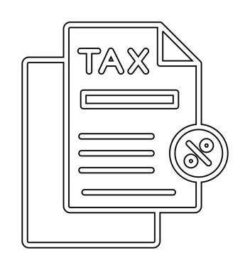 Basit Vergi İndirimi simgesi, vektör illüstrasyonu