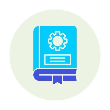 Mekanik kitap düz simgesi, vektör illüstrasyonu 