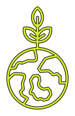 Dünya gezegeni ve vektör illüstrasyon tasarımını bırakıyor. Bastır Yeşil kavram                                          